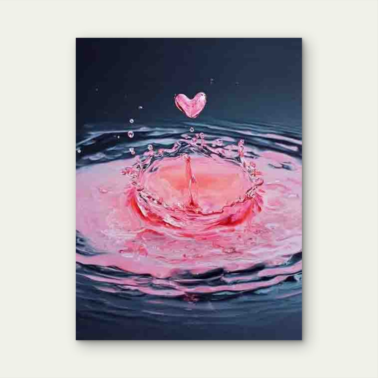 Water Drop In a Shape Of Heart 60x90cm Metal Print Ready to Hang