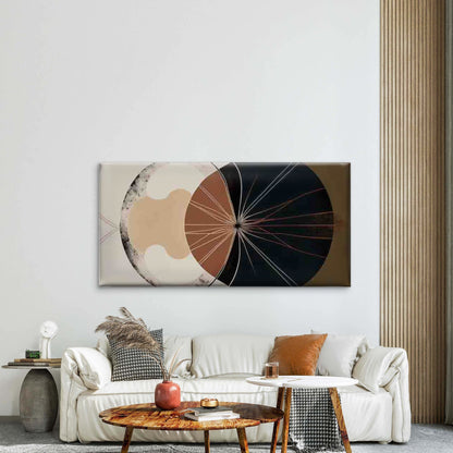Abstract Geometric Radial Wall Art Canvas Office Home Room Framed 120x60cm - Bella Home Decor