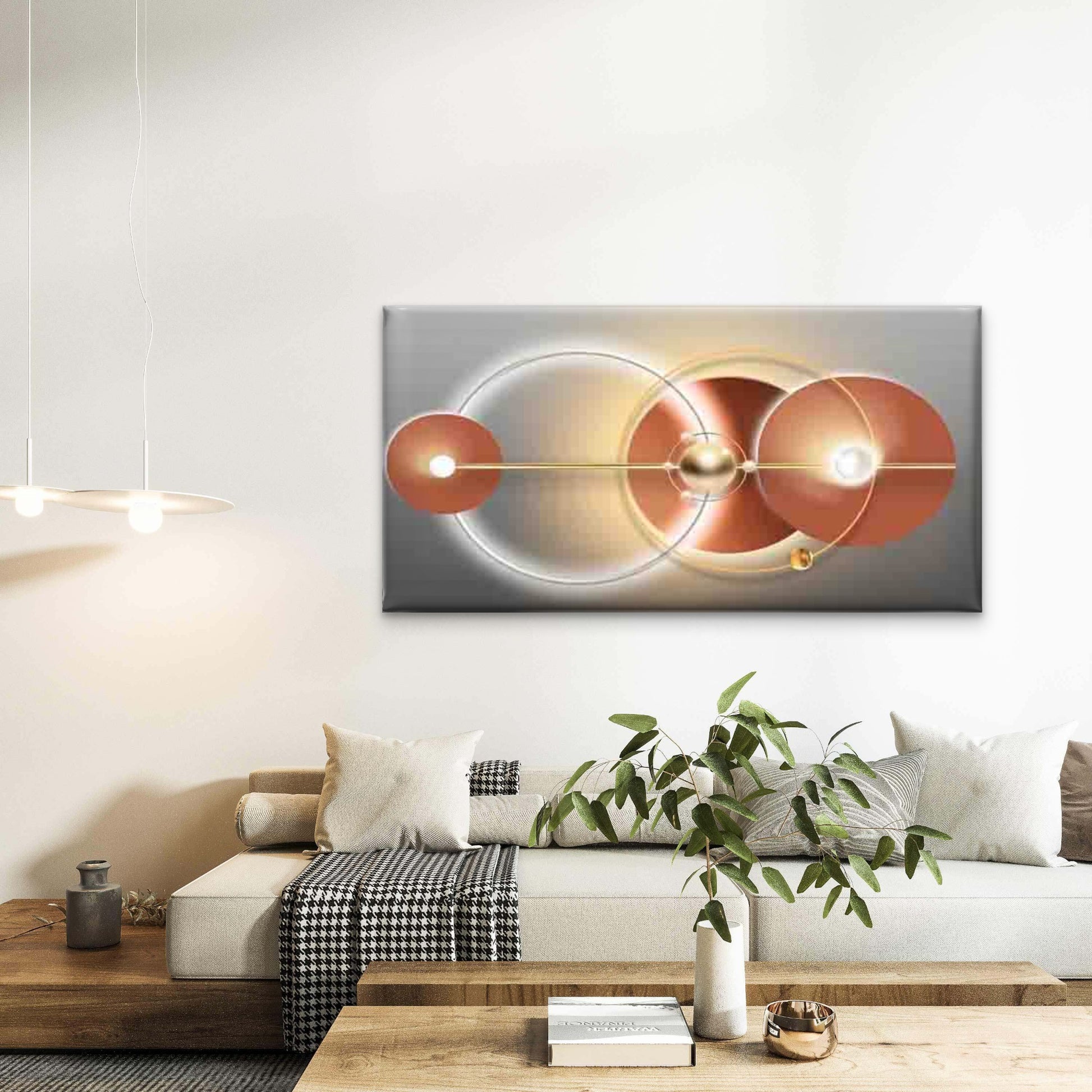 Atomic Structure Illustration Wall Art Canvas Office Home Room Framed 120x60cm - Bella Home Decor
