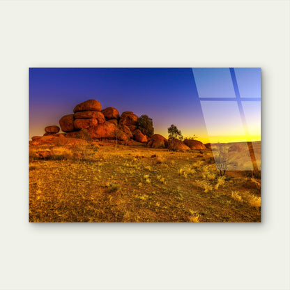 Devils Marbles NT Outback Karlu Karlu  Acrylic  Glass Printing Wall Art Australian Made Quality