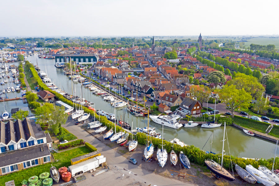 Monnickendam City In Netherlands Glass Framed Wall Art, Ready to Hang Quality Print