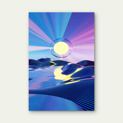 Stunning Abstract Landscapes With Montane Desert Dunes 60x90cm Metal Print Ready to Hang - Bella Home Decor