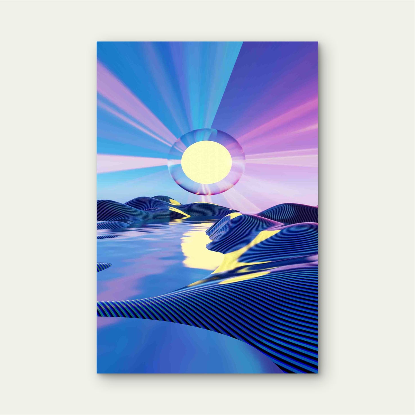 Stunning Abstract Landscapes With Montane Desert Dunes Metal Print Ready to Hang - Bella Home Decor