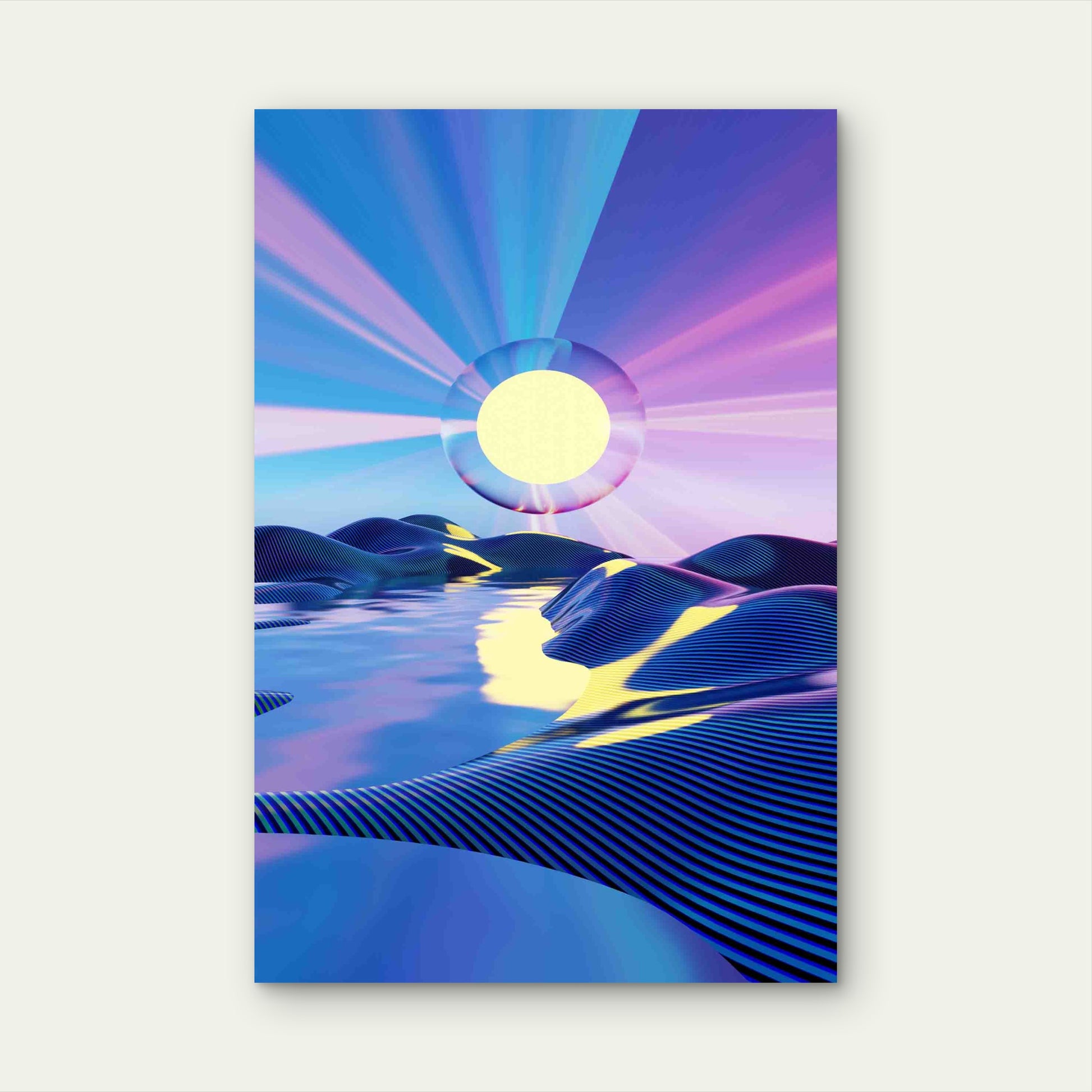 Stunning Abstract Landscapes With Montane Desert Dunes Metal Print Ready to Hang - Bella Home Decor
