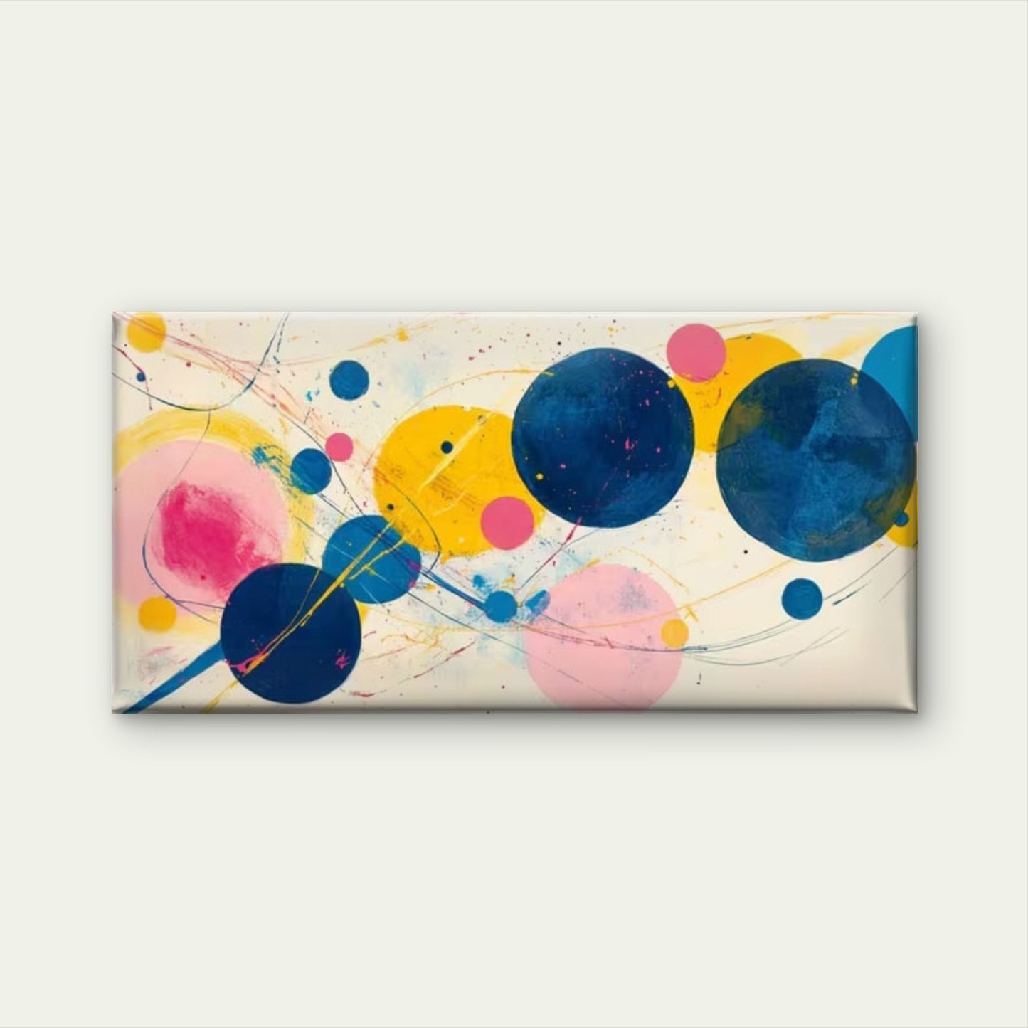 Colorful Dots & Dynamic Lines Wall Art Canvas Office Home Room Framed 120x60cm