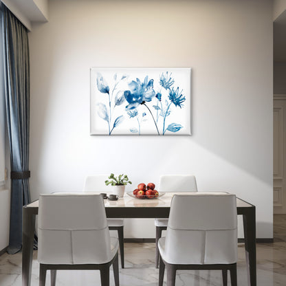 Blue Shaded Flowers Botanical Design Wall Art Decor 100% Australian Made - Bella Home Decor