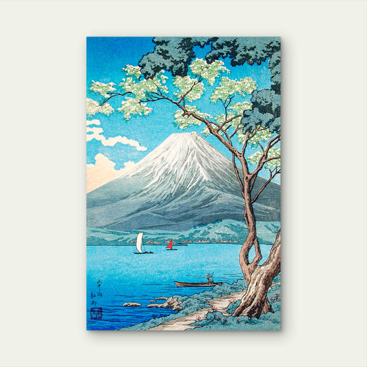 Mount Fuji & Cherry Blossoms Japan 40x60cm Metal Print Ready to Hang