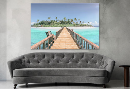 Tropical Destination Maldives Pier Print 100% Australian Made