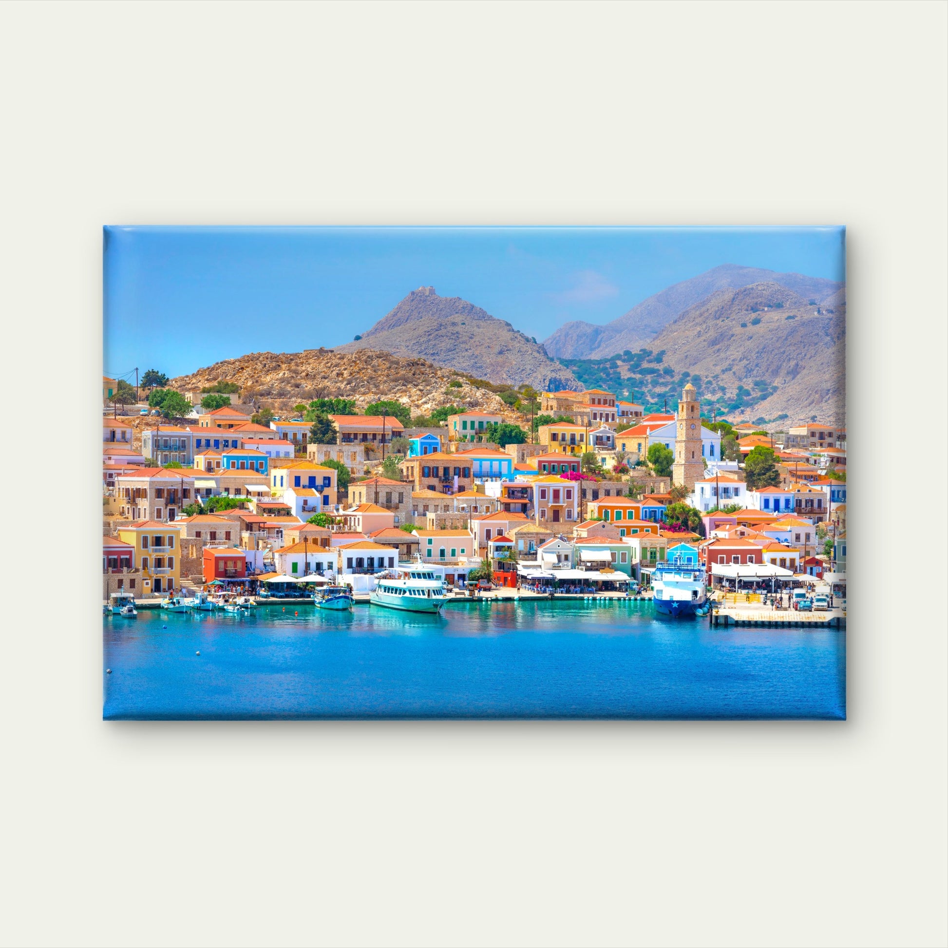 Halki Island Harbor Greece Wall Art Decor 100% Australian Made - Bella Home Decor
