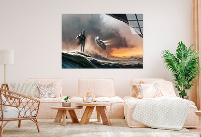 Sci-Fi Bounty Hunter Tempered Glass Printing Wall Art Australian Made Quality