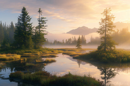 View at Heather Meadow with Mountains Print 100% Australian Made - Bella Home Decor