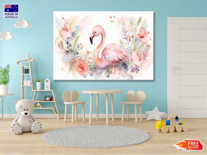 Painting Of a Greater Flamingo Print 100% Australian Made - Bella Home Decor
