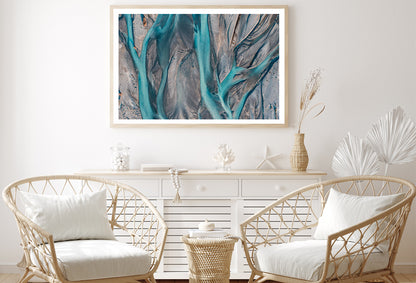 Blue Braided River in New Zealand Home Decor Premium Quality Poster Print Choose Your Sizes