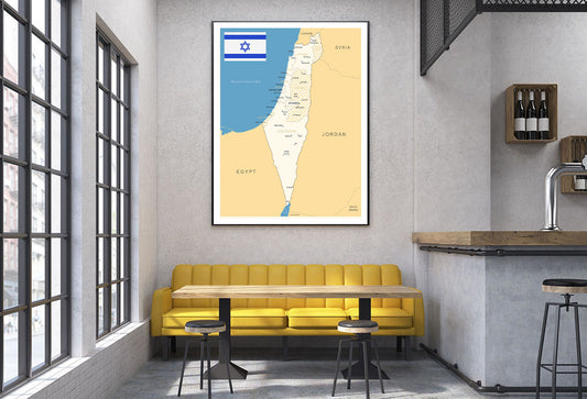 Israel Detailed Map Home Decor Premium Quality Poster Print Choose Your Sizes