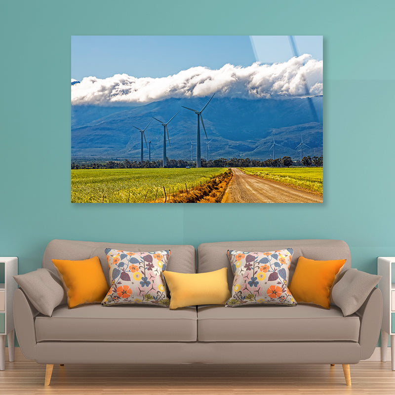 Wind Turbines and Heavy Clouds Acrylic Glass Print Tempered Glass Wall Art 100% Made in Australia Ready to Hang - Bella Home Decor