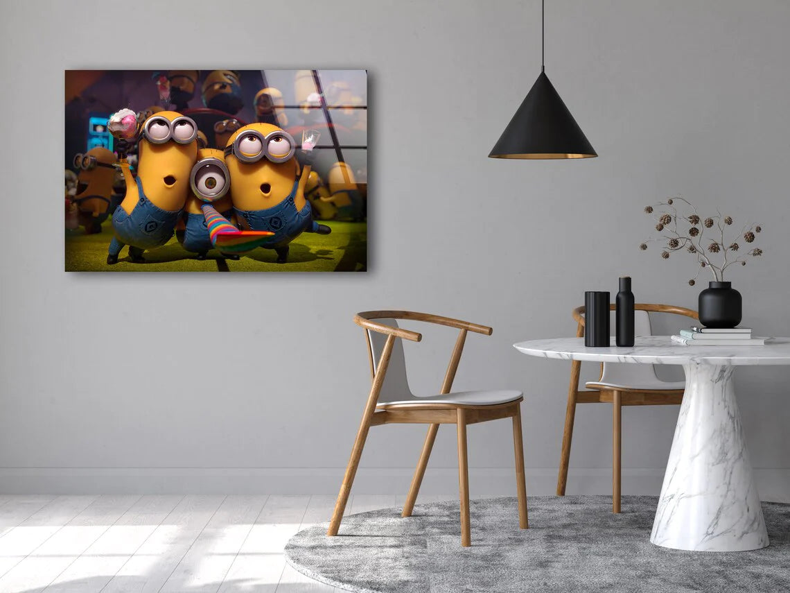 Minions Cartoon Design UV Direct Aluminum Print Australian Made Quality