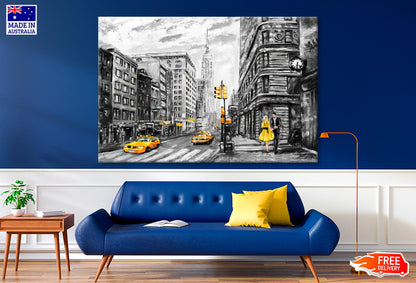 Street View Of New York Wall Art Decor 100% Australian Made