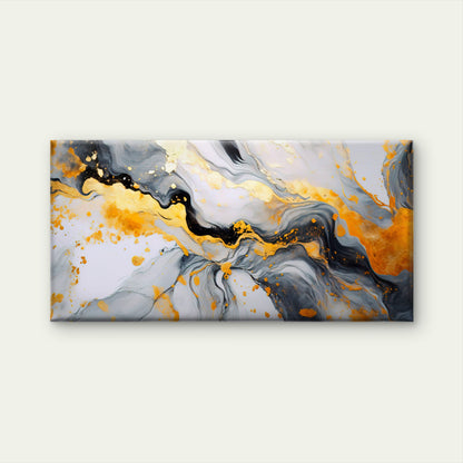 Gold White Marble Texture Wall Art Canvas Office Home Room Framed 120x60cm - Bella Home Decor