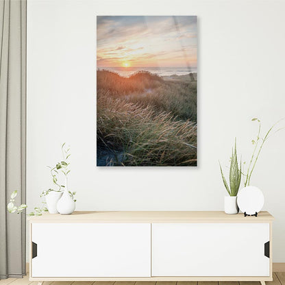 Sunset On the Danish Beach Portrait Photograph Acrylic Glass Print Tempered Glass Wall Art 100% Made in Australia Ready to Hang - Bella Home Decor