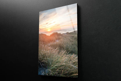 Sunset On the Danish Beach Portrait Photograph Acrylic Glass Print Tempered Glass Wall Art 100% Made in Australia Ready to Hang - Bella Home Decor
