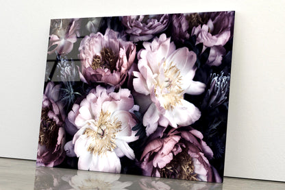 Group of Purple Flowers View Acrylic Glass Print Tempered Glass Wall Art 100% Made in Australia Ready to Hang - Bella Home Decor