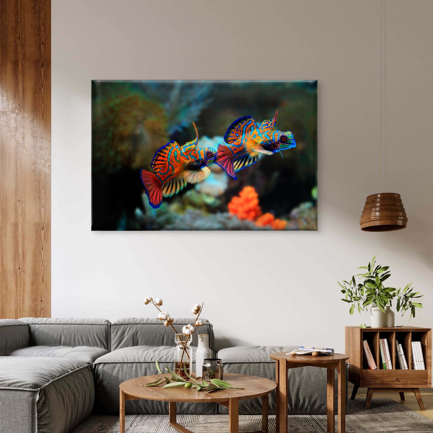 Vibrant Mandarin Dragonet Fish Pair Wall Art Decor 100% Australian Made