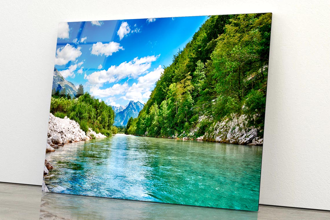 Oca River And Alps Mountain View  Acrylic Glass Print Tempered Glass Wall Art 100% Made in Australia Ready to Hang - Bella Home Decor