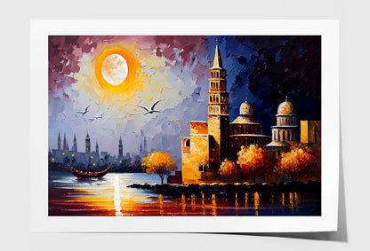 Culture Diversity, Mediterranean Coastal Oil Painting Wall Art Limited Edition High Quality Print Unframed Roll Canvas None