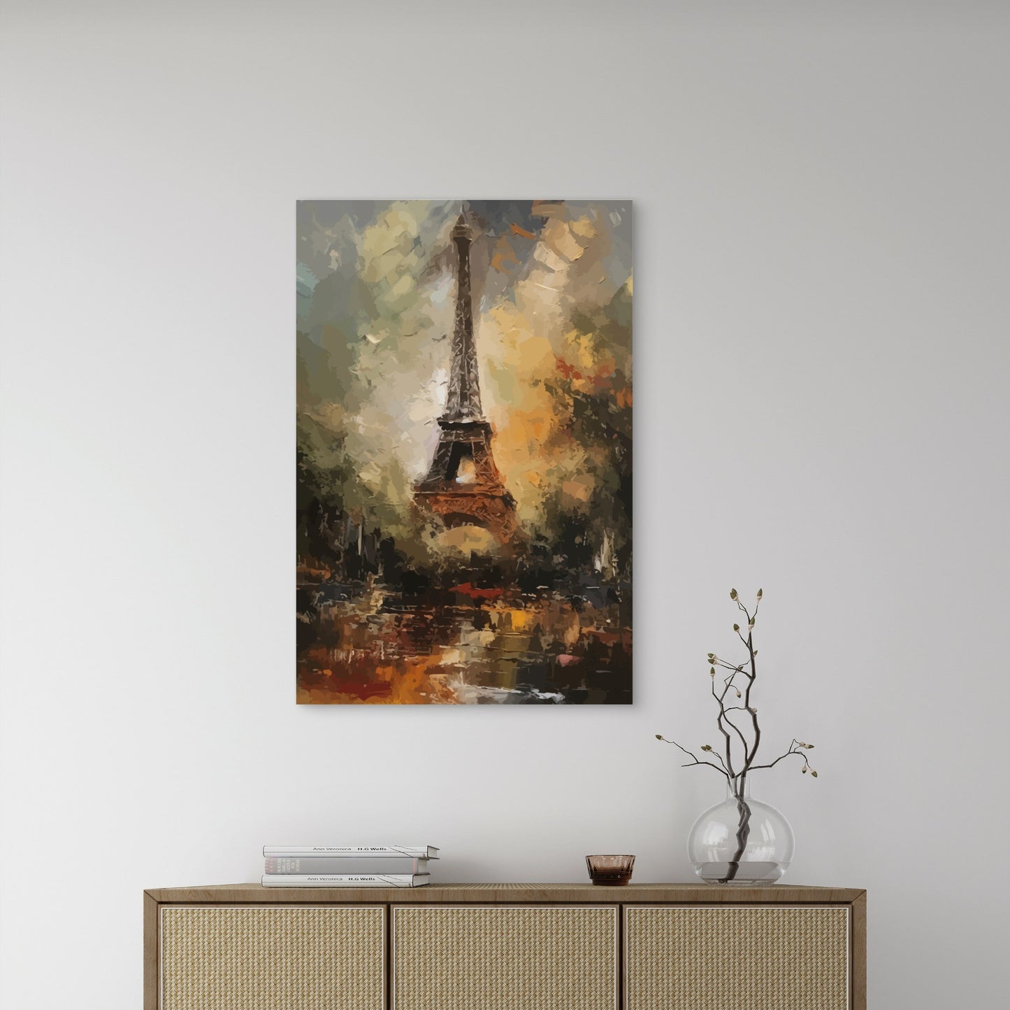 Paris Eiffel Tower Oil Painting 40x60cm Metal Print Ready to Hang