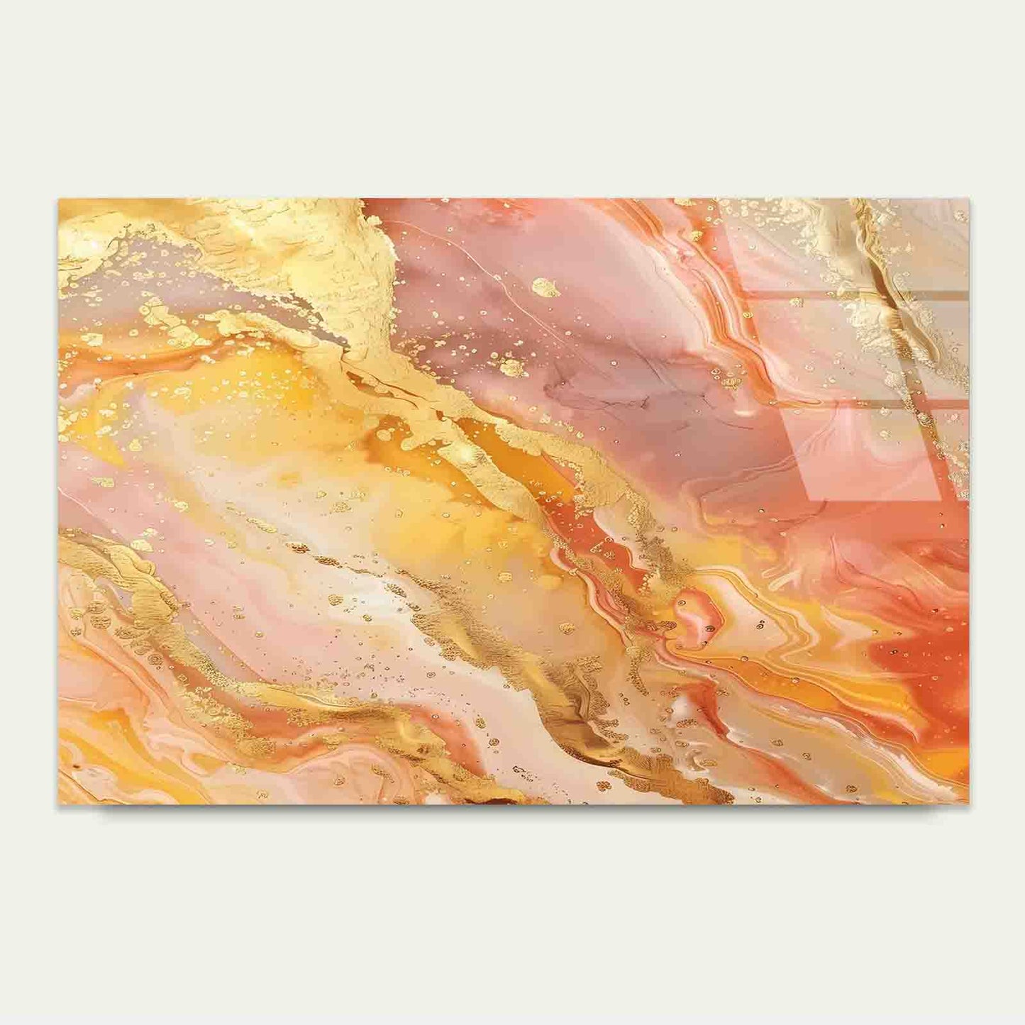 Luxury Coral Geode Gold Tempered Glass Printing Wall Art Australian Made Quality