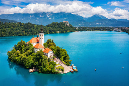 Lake Bled Slovenia Island Wall Art Decor 100% Australian Made - Bella Home Decor