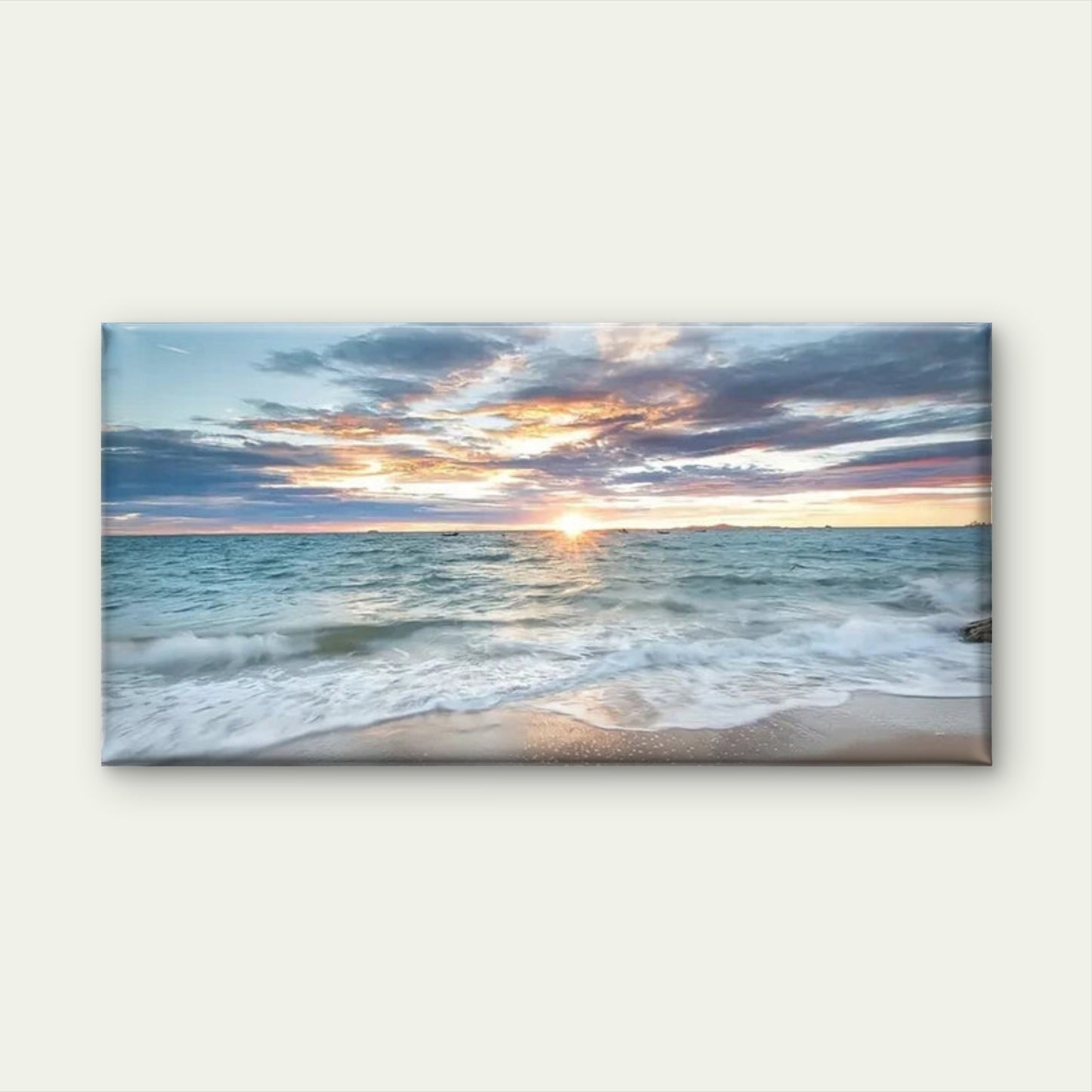 Ocean Sunset Sky Seascape Wall Art wall canvas office home room framed 120x60cm