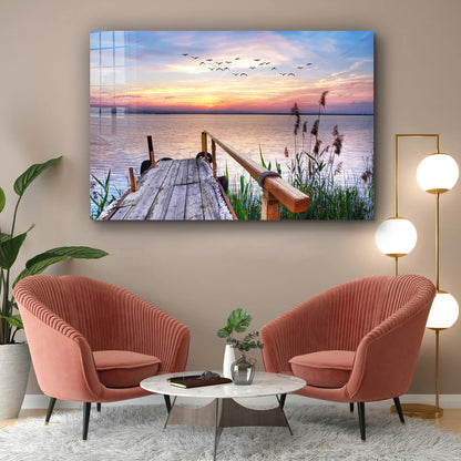 Lake Sunset Scenery UV Direct Aluminum Print Australian Made Quality