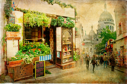 Parisian Streets - Montmartre Home Decor Premium Quality Poster Print Choose Your Sizes - Bella Home Decor