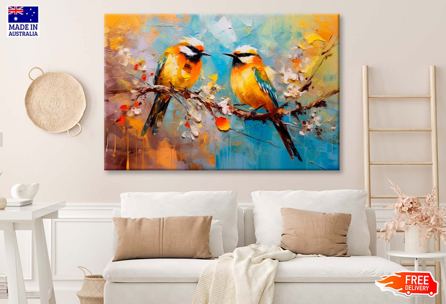 Oil Painting Two Goldfinch Wall Art Limited Edition High Quality Print