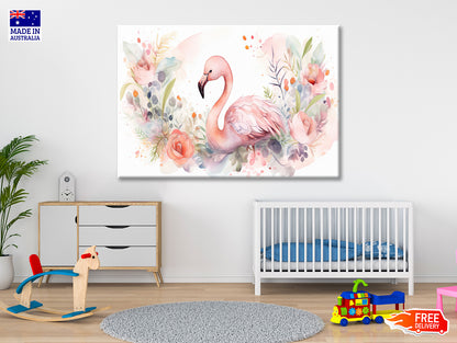 Painting Of a Greater Flamingo Print 100% Australian Made - Bella Home Decor