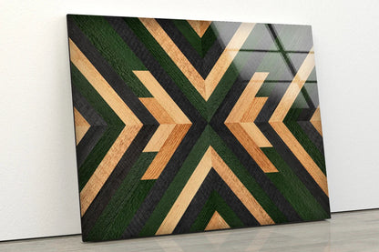 Green & Beige Pattern UV Direct Aluminum Print Australian Made Quality