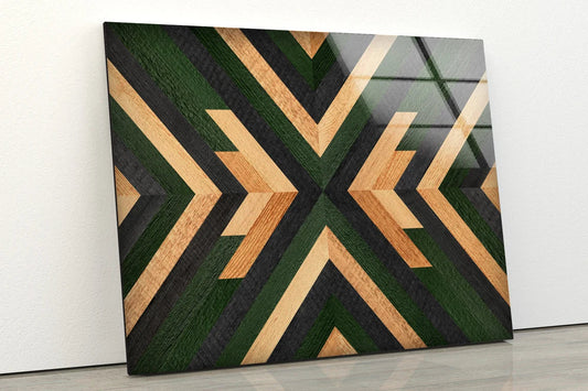 Green & Beige Pattern UV Direct Aluminum Print Australian Made Quality