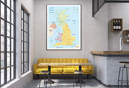 United Kingdom Administrative Map Home Decor Premium Quality Poster Print Choose Your Sizes