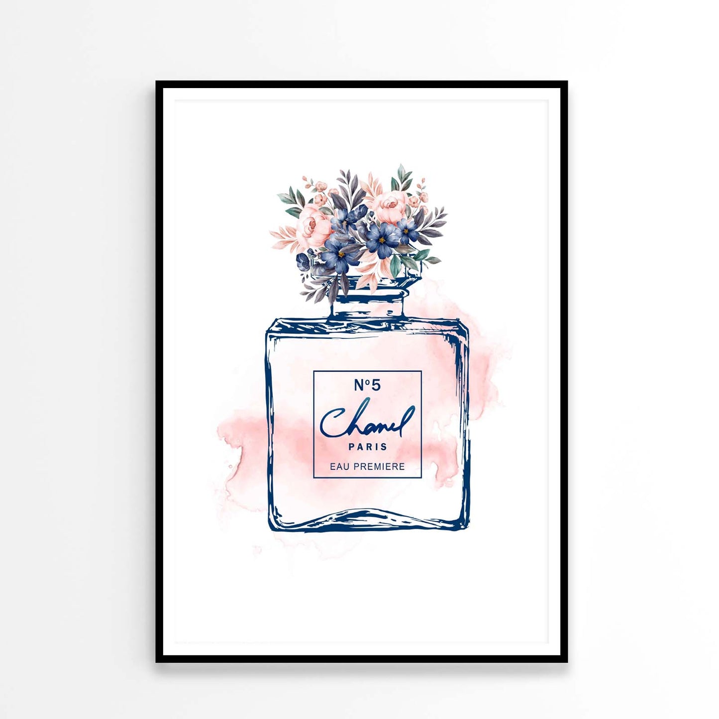 Pink Blue Colored Fashion Perfume Bottle Design Home Decor Premium Quality Poster Print Choose Your Sizes