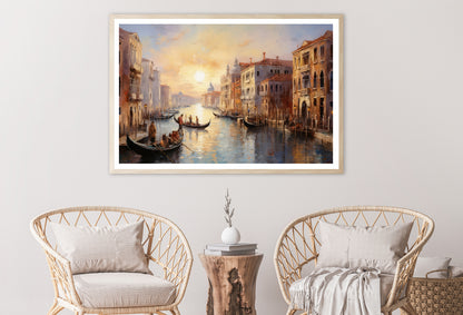 View of a Canal with Boats and Buildings Home Decor Premium Quality Poster Print Choose Your Sizes