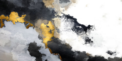 Modern Gold Foil Smoky Gray Art Wall Art Canvas Office Home Room Framed 120x60cm