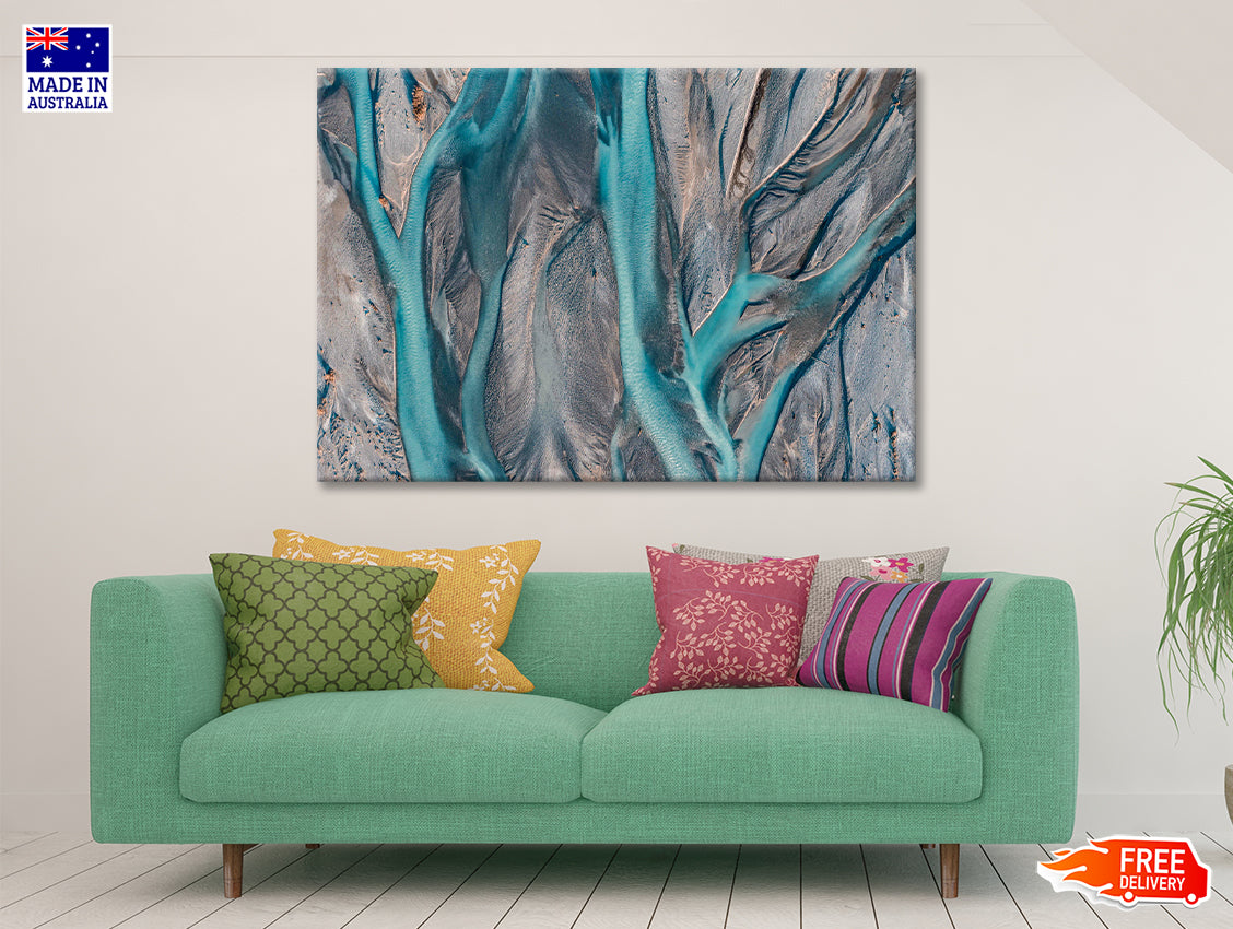 Blue Braided River in New Zealand Print 100% Australian Made - Bella Home Decor