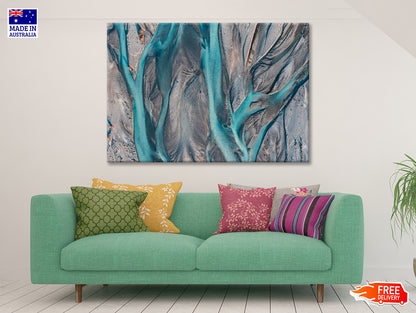 Blue Braided River in New Zealand Print 100% Australian Made - Bella Home Decor