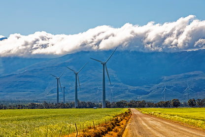Wind Turbines and Heavy Clouds Print 100% Australian Made - Bella Home Decor