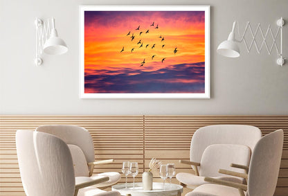 Birds Flying into Sunset Sky Home Decor Premium Quality Poster Print Choose Your Sizes