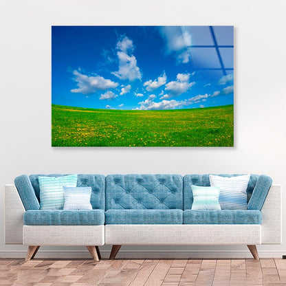 Grassland and Blue Sky Acrylic Glass Print Tempered Glass Wall Art 100% Made in Australia Ready to Hang