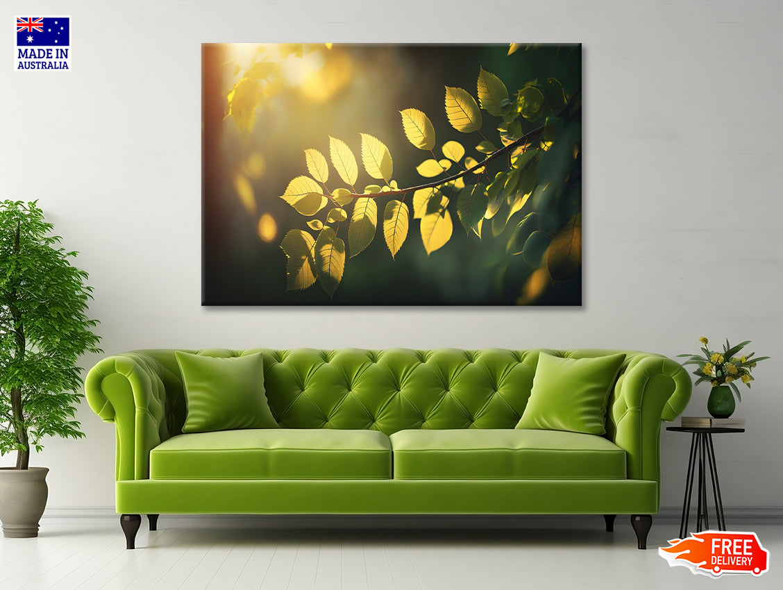 Morning Sunshine, Branch and Leaf Print 100% Australian Made - Bella Home Decor