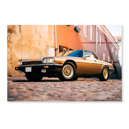 Car Parked on A Cobblestone Street Acrylic Glass Print Tempered Glass Wall Art 100% Made in Australia Ready to Hang - Bella Home Decor