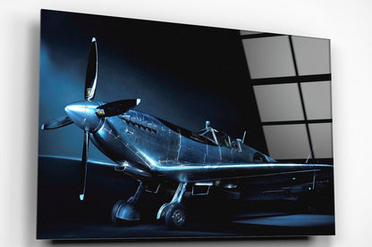 Spitfire Vintage Aircraft Acrylic Glass Print Tempered Glass Wall Art 100% Made in Australia Ready to Hang